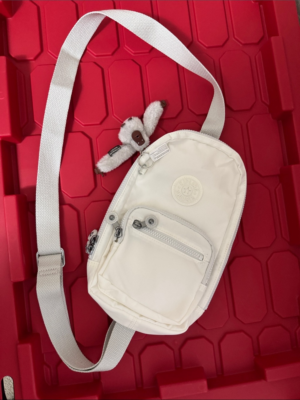 Kipling White Alabaster Tonal Blake Crossbody Bag